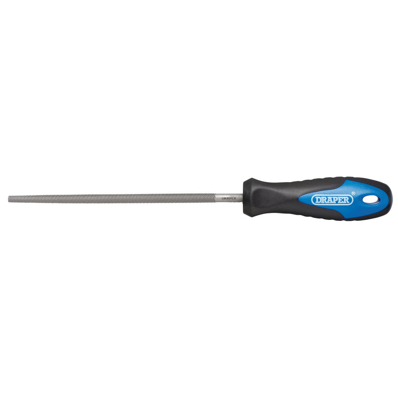 Draper 00012 Soft Grip Engineers Round File and Handle, 150mm