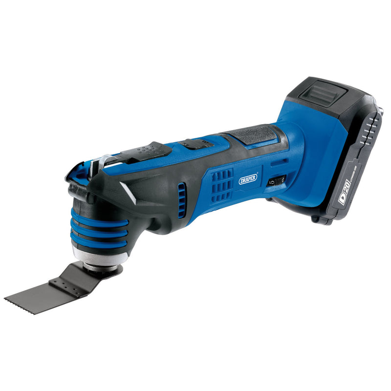 Draper 00595 D20 20V Oscillating Multi-Tool, 1 x 2.0Ah Battery, 1 x Charger