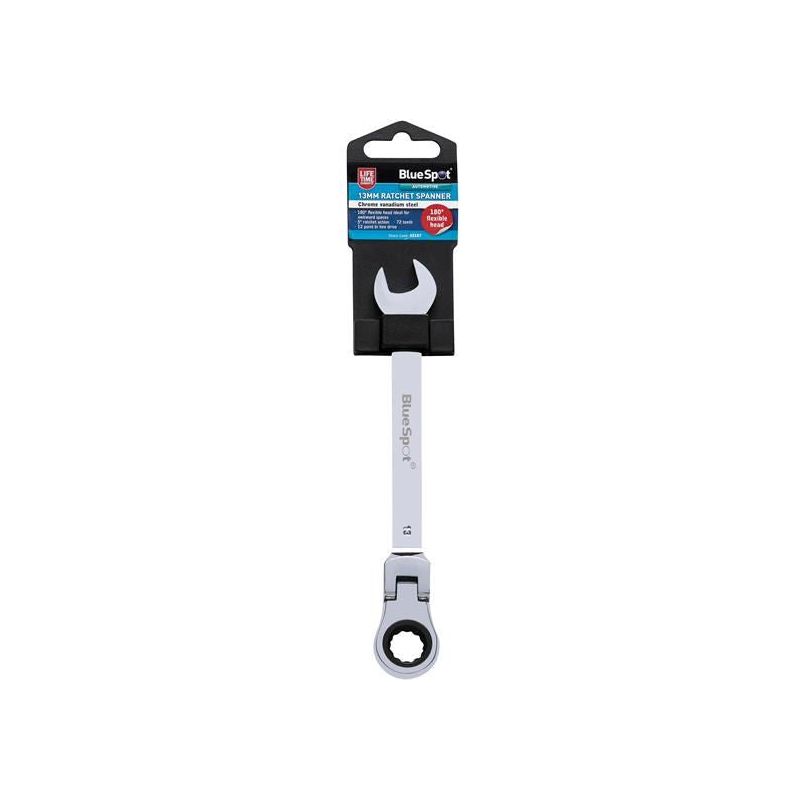Bluespot Tools 180° Flexible Head Ratchet Spanner 13mm BlueSpot Tools - RockBottom Northampton