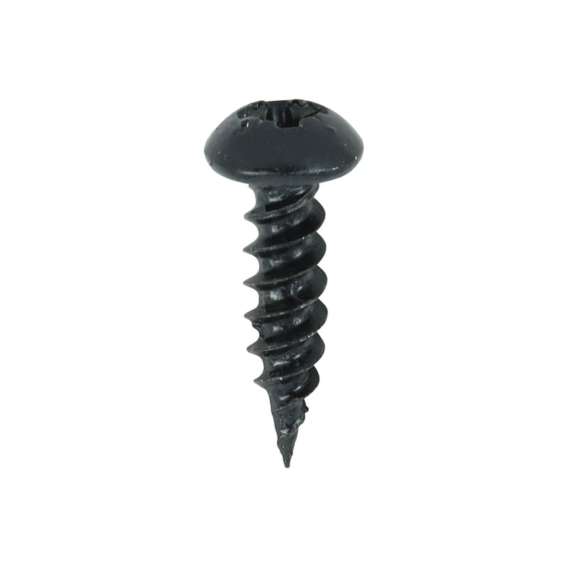 TIMCO Twin-Threaded Round Head Black Woodscrews — Box