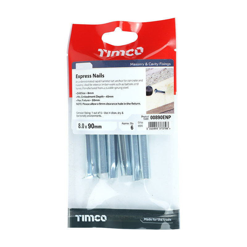 TIMCO Express Nails Silver — Trade Pack