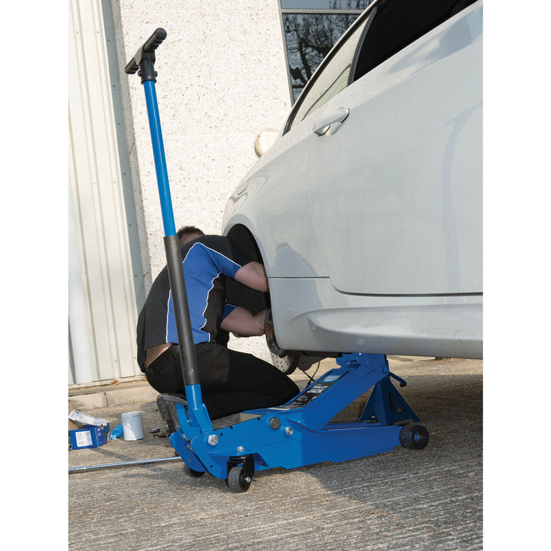 Draper 01106 Draper Expert Professional Low Profile Garage Trolley Jack, 3 Tonne, Blue