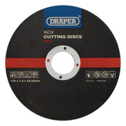 Draper 08940 Inox Flat Metal Cutting Discs, 115 x 22.2 x 1.2mm (Pack of 10)