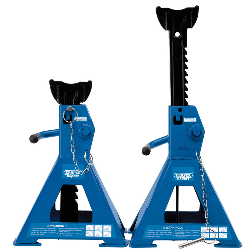 Draper 01813 Draper Expert Pair of Pneumatic Rise Ratcheting Axle Stands, 3 Tonne