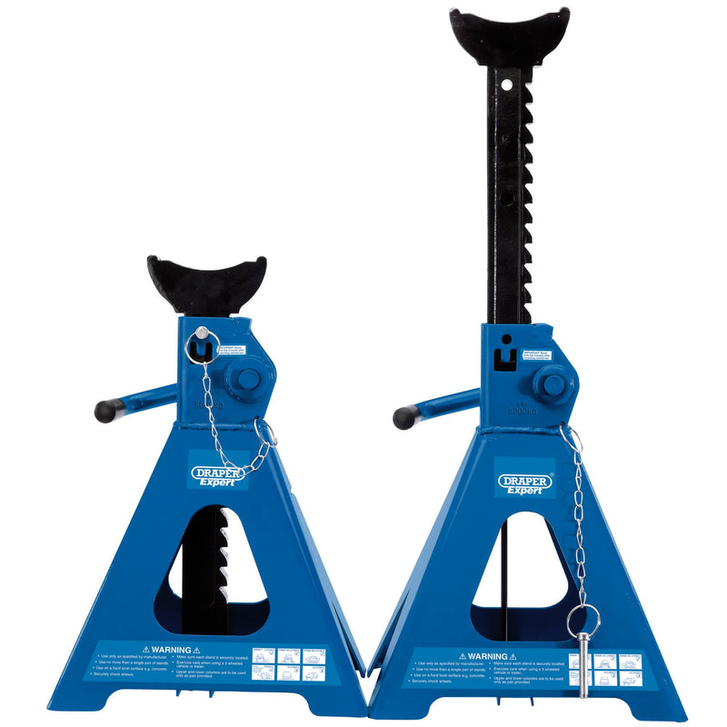 Draper 01814 Draper Expert Pair of Pneumatic Rise Ratcheting Axle Stands, 5 Tonne