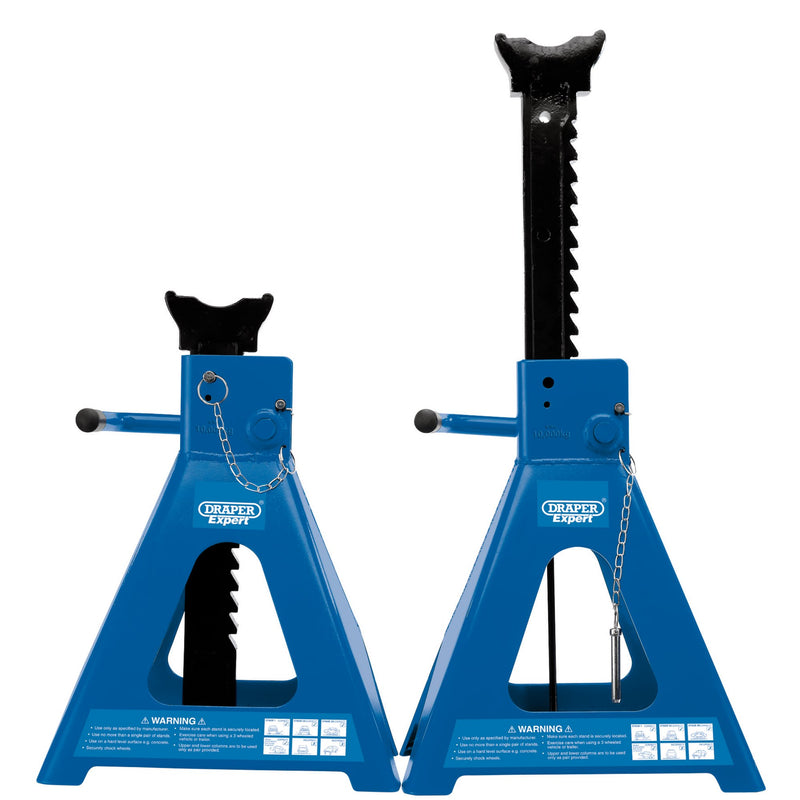Draper 01815 Draper Expert Pneumatic Rise Ratcheting Axle Stands, 10 Tonne (Pair)
