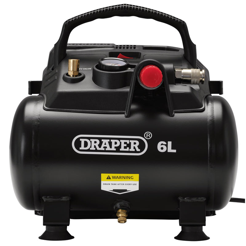 Draper 02115 6L Oil-Free Air Compressor, 1.2kW/1.5hp