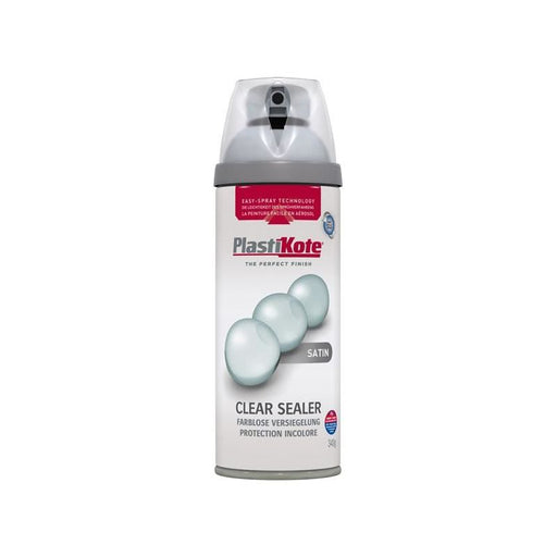Plastikote Twist & Spray Satin Clear Sealer 400ml PlastiKote - RockBottom Nothampton