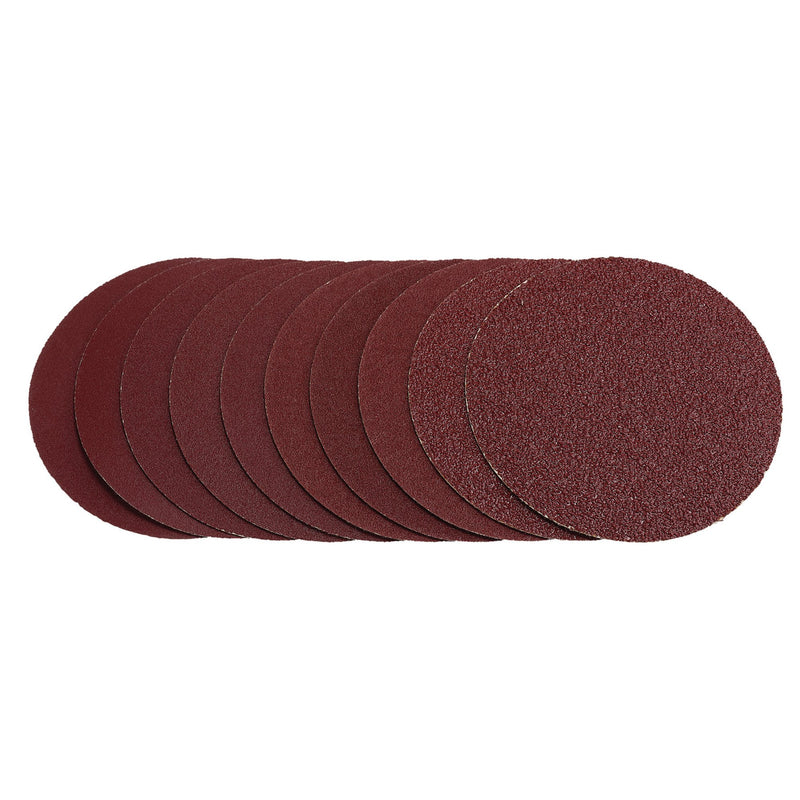Draper 03158 Sanding Discs, 125mm, Hook & Loop, Assorted Grit - 40G, 80G, 120G, 240G (Pack of 10)