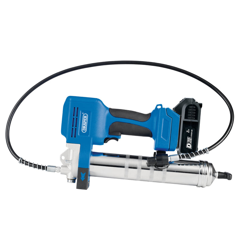 Draper 03359 D20 20V Grease Gun Kit, 1 x 2.0Ah Battery, 1 x Charger (3 Piece)
