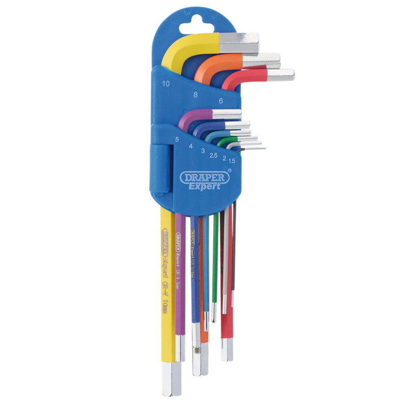 Draper 04905 Draper Expert Metric Long Arm Hex Key Set, Colour Coded (9 Piece)