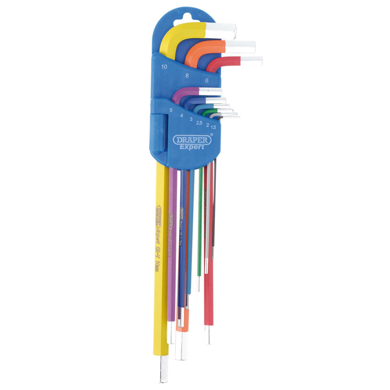 Draper 04911 Draper Expert Metric Extra-Long Arm Hex Key Set, Colour Coded (9 Piece)