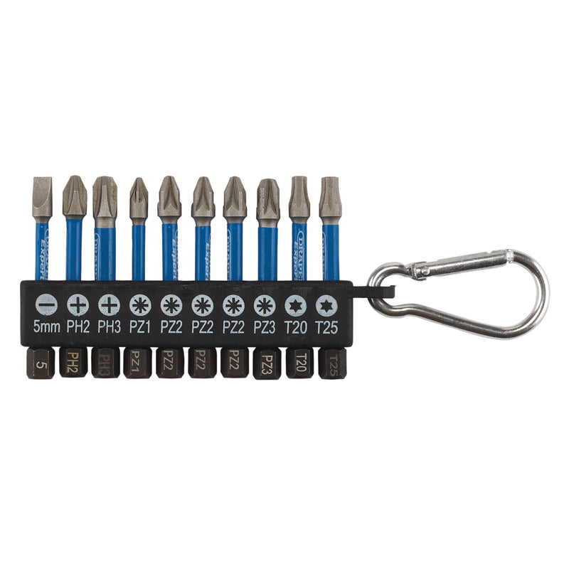 Draper 04933 Draper Expert Impact Screwdriver Bit Set, 50mm, 1/4" Hex (10 Piece)