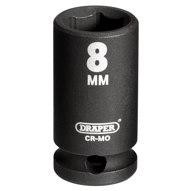 Draper 05012 Draper HI-TORQ® 6 Point Impact Socket, 1/4" Sq. Dr., 8mm