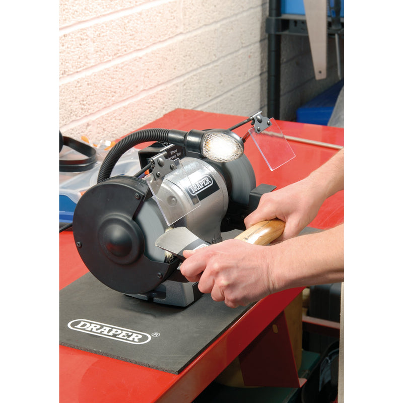 Draper 05095 Bench Grinder with Work light, 150mm, 370W