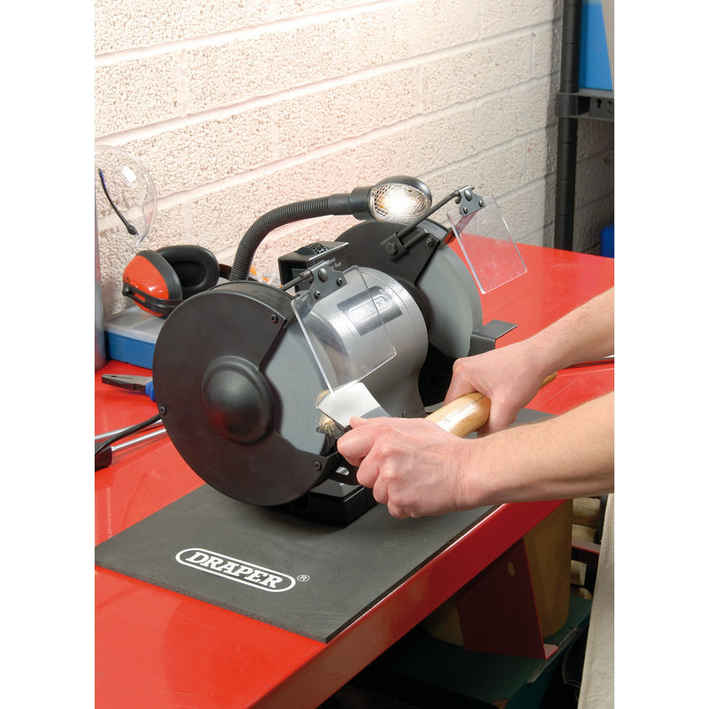 Draper 05097 Heavy Duty Bench Grinder with Work light, 200mm, 550W