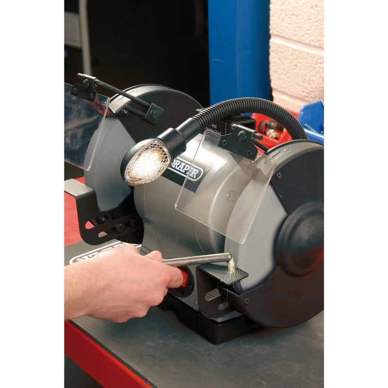 Draper 05097 Heavy Duty Bench Grinder with Work light, 200mm, 550W