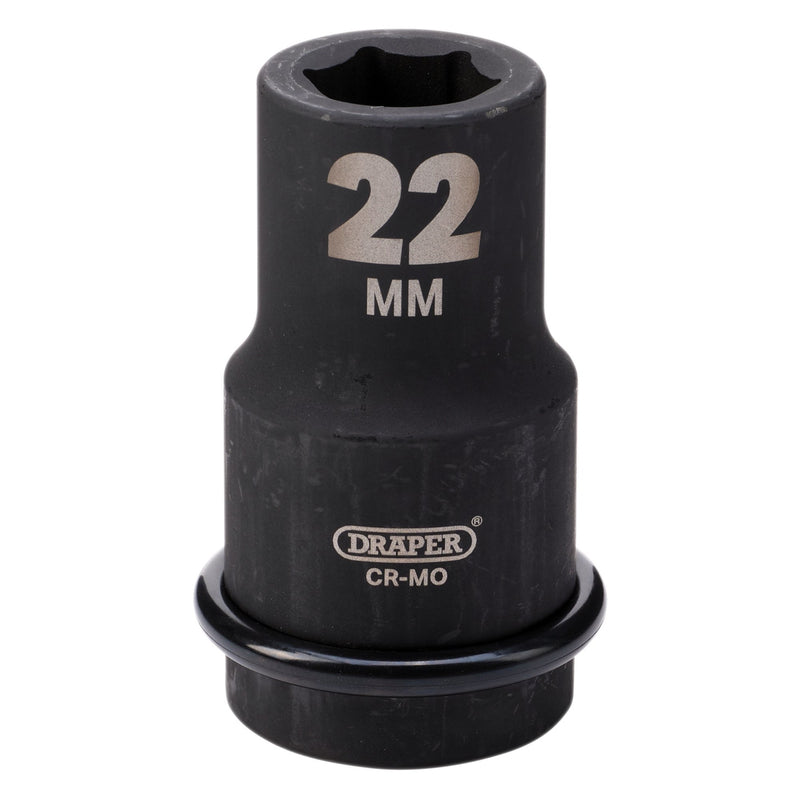 Draper 05137 Draper HI-TORQ® 6 Point Deep Impact Socket, 1" Sq. Dr., 22mm