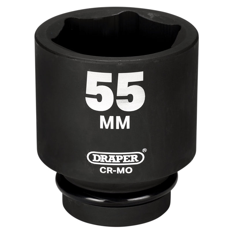 Draper 05156 Draper HI-TORQ® 6 Point Deep Impact Socket, 1" Sq. Dr., 55mm