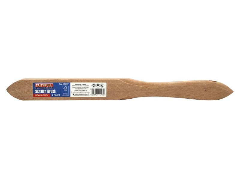 Faithfull Heavy-Duty Scratch Brush, Two Row Faithfull - RockBottom Northampton