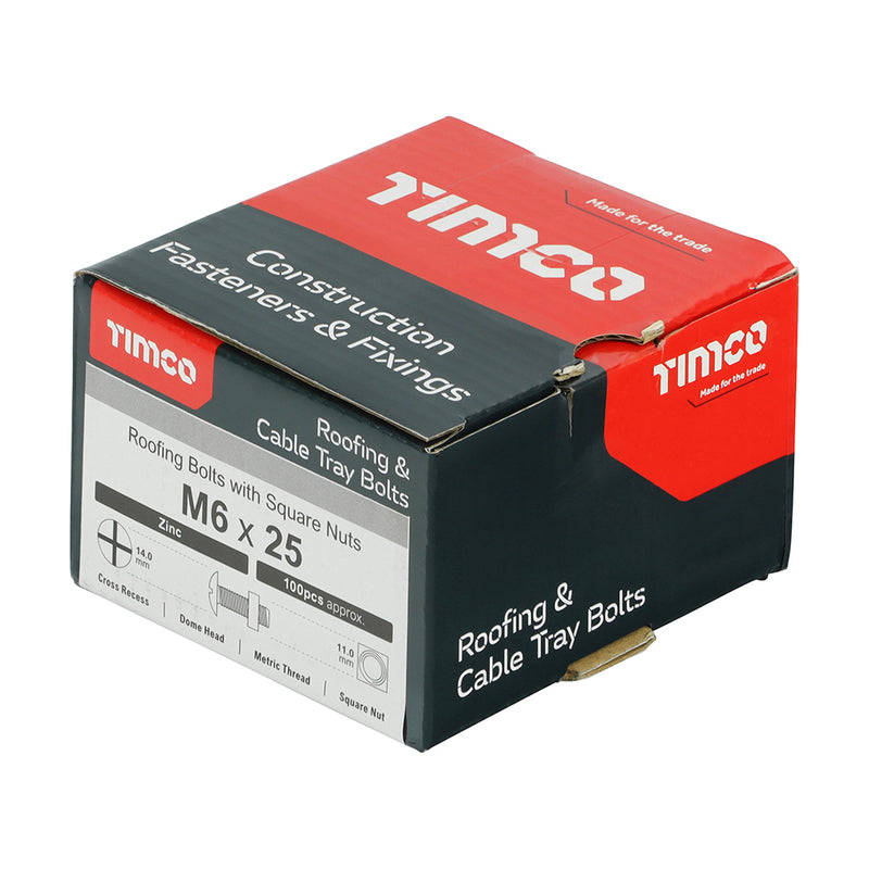TIMCO Roofing Bolts & Square Nuts Silver — Box