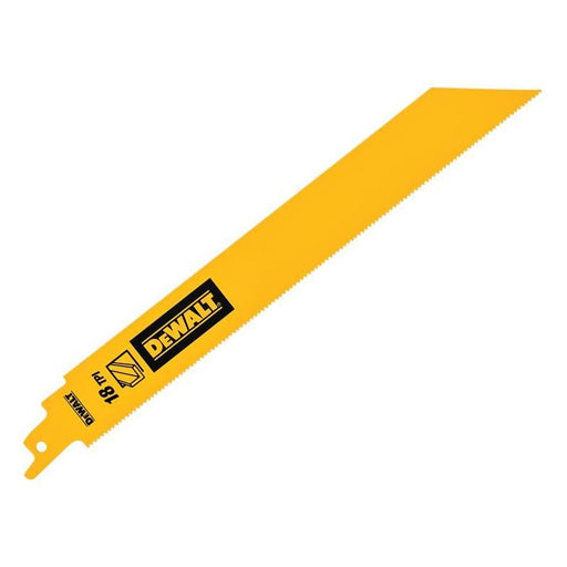 Dewalt Power Tools Bi-Metal 1in High Metal Reciprocating Blade 228mm x 18 TPI (Pack 5) DeWALT Power Tools - RockBottom Northampton