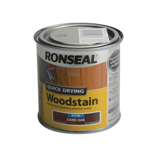 Ronseal Quick Drying Woodstain Satin Dark Oak 250ml Ronseal - RockBottom Nothampton