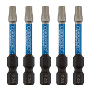 Draper 05653 Draper Expert TX-STAR® Impact Screwdriver Bits, T25 x 50mm, 1/4" Hex (Pack of 5)