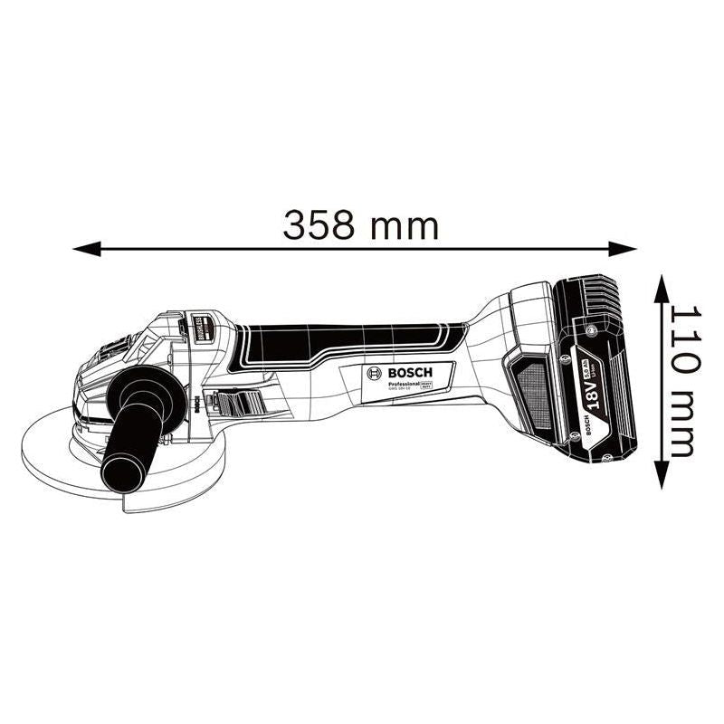 Bosch GWS 18V-10 Professional Angle Grinder 125mm 18V Bare Unit Bosch - RockBottom Northampton