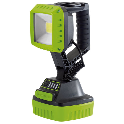 Draper 90033 COB LED Rechargeable Work Light, 10W, 1,000 Lumens, Green, 2 x 2.2Ah Batteries