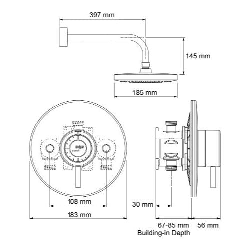 Mira Element BIR Thermostatic Mixer SS Chrome