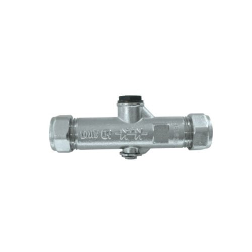 VCDS chrome plated double check valve with isolation valve 15mm
