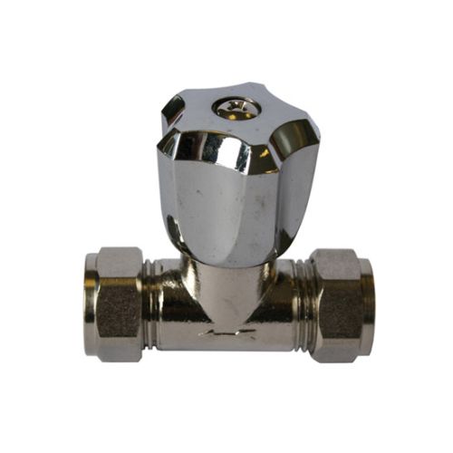 VSS chrome plated brass shower isolation valve 15mm