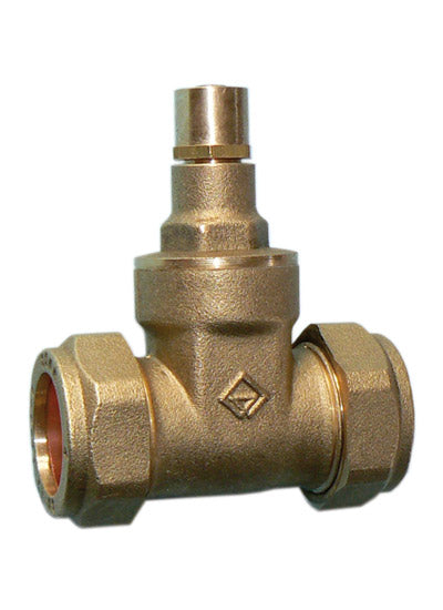 VGLE brass lockshield gate valve 22mm - economy