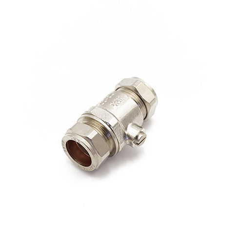 QQM chrome plated brass isolation valve 22mm - full flow