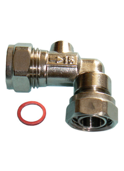 PrimaPack Chrome Bent Service Valve 15x1/2"