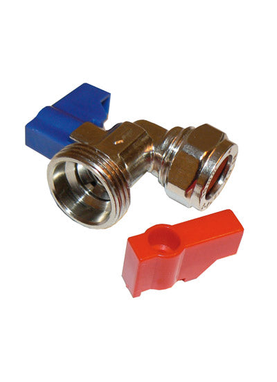 PrimaPack Washing Machine Valve - Angled 15mm x 3/4"
