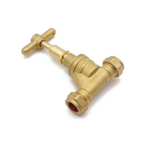 VSL DZR brass lockshield stopcock 15mm BS1010