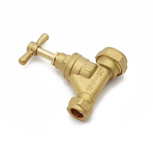 VSPZ DZR brass stopcock for MDPE poly P20mm x 15mm copper
