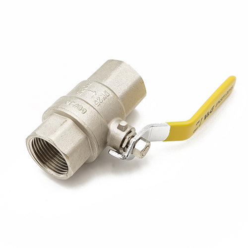 QLF yellow handle lever ball valve PN25 FxF 1"