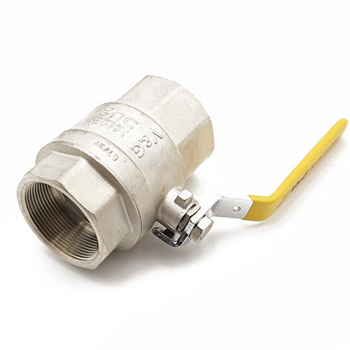 QLF yellow handle lever ball valve PN25 FxF 2"