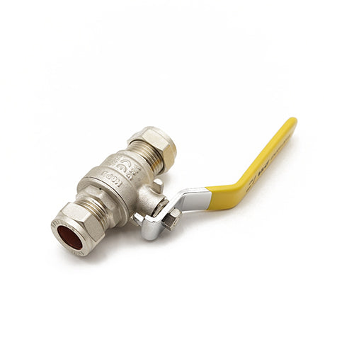 QLC yellow handle lever ball valve PN25 CxC 15mm