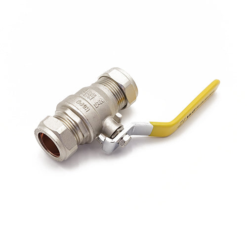 QLC yellow handle lever ball valve PN25 CxC 22mm