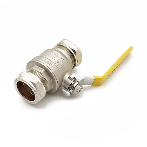 QLC yellow handle lever ball valve PN25 CxC 35mm