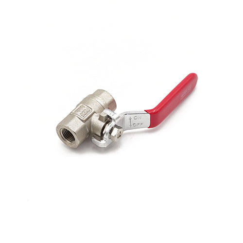 QLF red handle lever ball valve PN25 FxF 1/4"