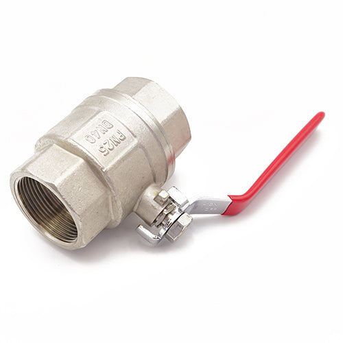 QLF red handle lever ball valve PN25 FxF 1.1/2 "
