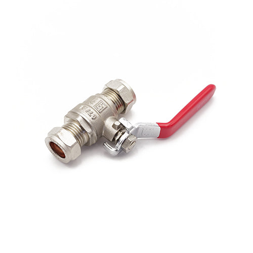 QLC red handle lever ball valve PN25 CxC 15mm