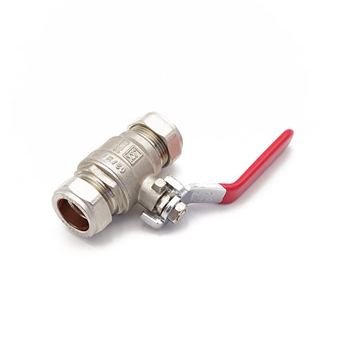 QLC red handle lever ball valve PN25 CxC 22mm