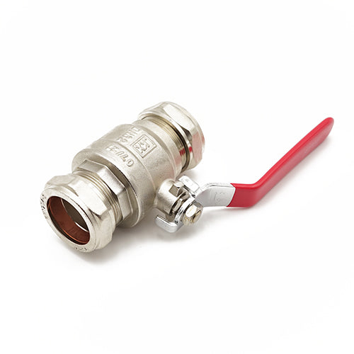 QLC red handle lever ball valve PN25 CxC 35mm
