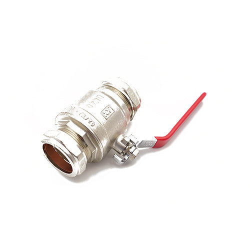 QLC red handle lever ball valve PN25 CxC 42mm